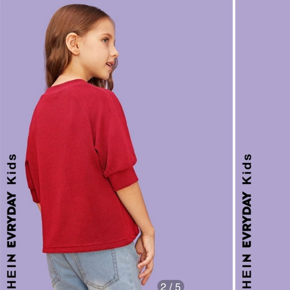 💥5/$15 EUC Shein Red Textured Top - Picture 2 of 8